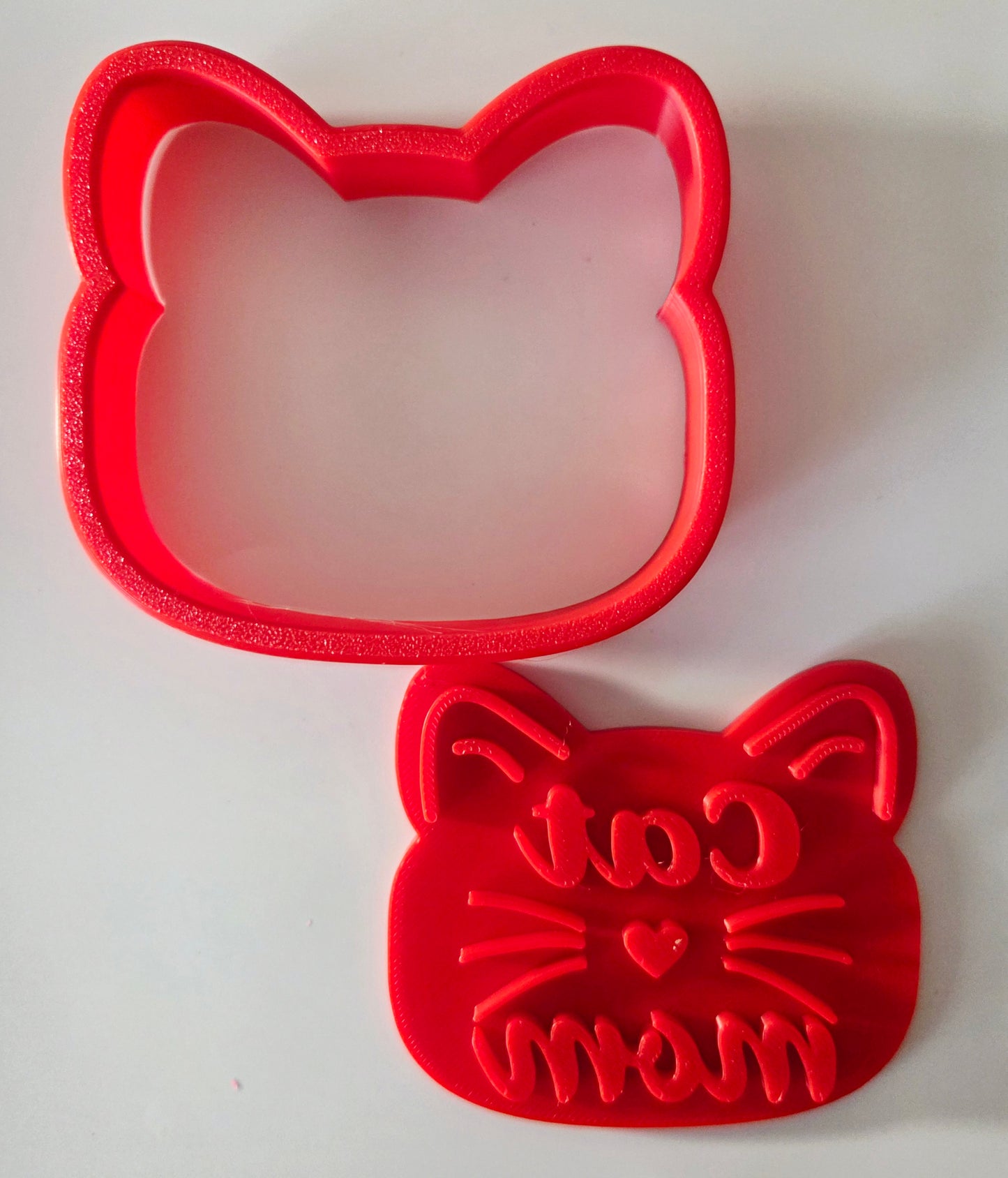Cat Mom Cookie Cutter & Stamp Set - Dough Biscuit Cutters 3D Printed