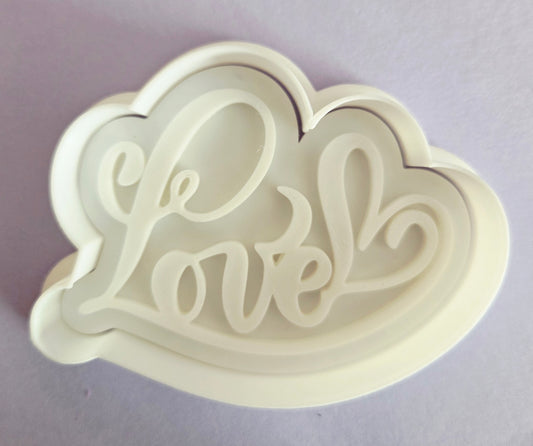 Heart Love Cookie Cutter & Stamp Set - Dough Biscuit Cutters 3D Printed