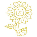 Single Sunflower Redwork Machine Embroidery Design