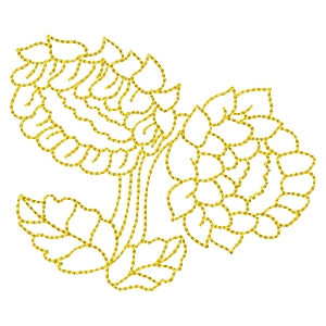 Sunflower Duo Redwork Machine Embroidery Design