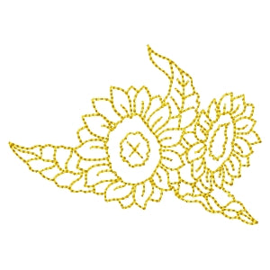 Sunflower Swag - Redwork Machine Embroidery Design