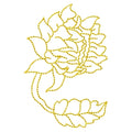 Sunflower Blowing Redwork Machine Embroidery Design