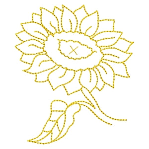 Sunflower Redwork Machine Embroidery Design