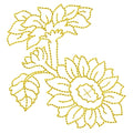 Sunflower Bush Redwork Machine Embroidery Design