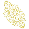 Sunflower Garland Redwork Machine Embroidery Design