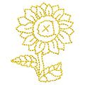 Single Sunflower Redwork Machine Embroidery Design