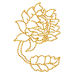 Sunflower Blowing Redwork Machine Embroidery Designs