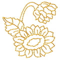 Sunflower Bud Redwork Machine Embroidery Designs