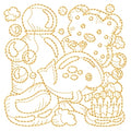 Bath Time Whale & Brush Redwork Machine Embroidery Designs