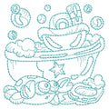 Bath Time Tub & Boat Redwork Machine Embroidery Designs