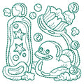 Bath Time Ducky & Brush Redwork Machine Embroidery Designs