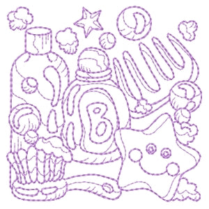 Bath Time Comb & Star Redwork Machine Embroidery Designs
