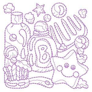 Bath Time For Baby Redwork Machine Embroidery Designs
