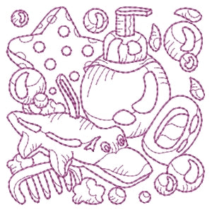 Bath Time Alligator & Boat Redwork Machine Embroidery Designs