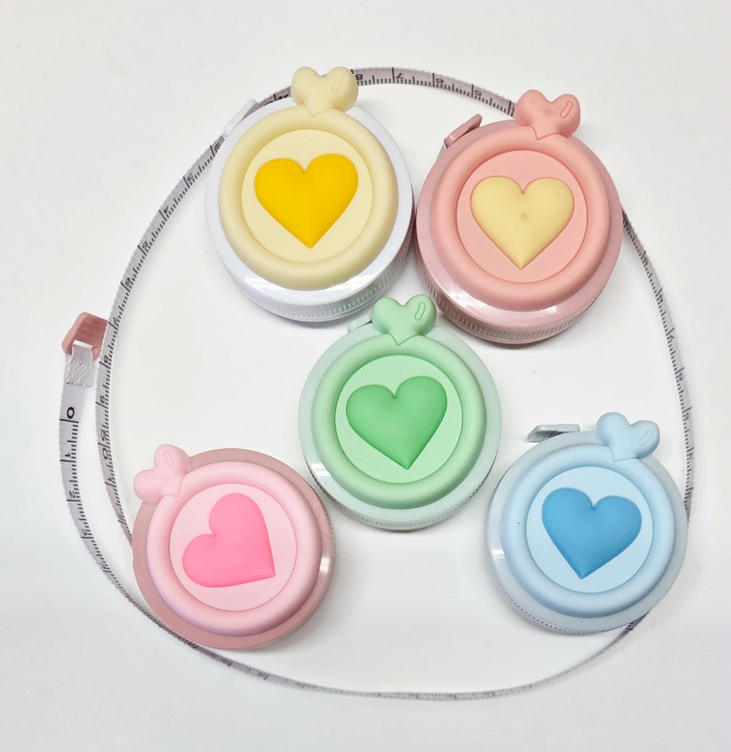 Heart Retractable Tape Measure ~ Measuring Ruler ~ Sewing Tailor Quilter Crafting ~ Tape Measure ~ Soft Flat ~ 60"/150cm