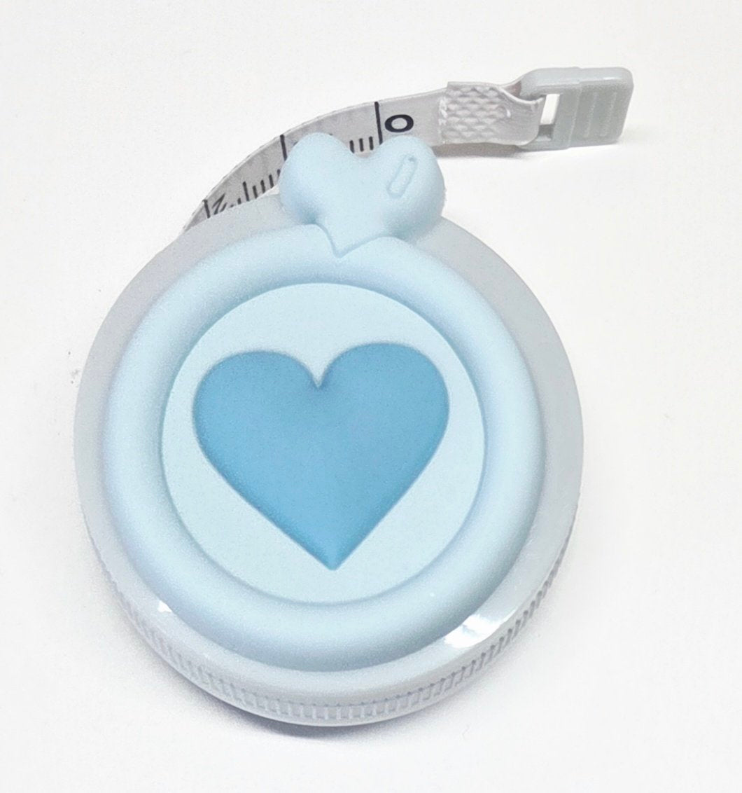 Heart Retractable Tape Measure ~ Measuring Ruler ~ Sewing Tailor Quilter Crafting ~ Tape Measure ~ Soft Flat ~ 60"/150cm