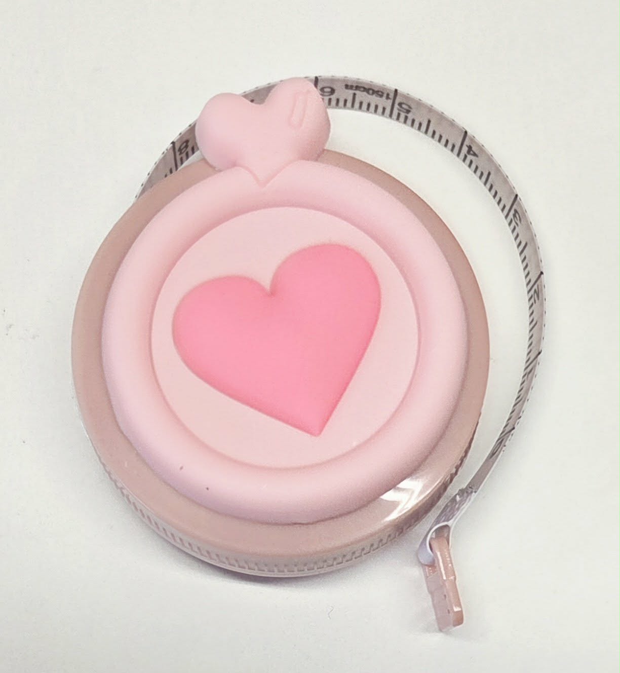 Heart Retractable Tape Measure ~ Measuring Ruler ~ Sewing Tailor Quilter Crafting ~ Tape Measure ~ Soft Flat ~ 60"/150cm