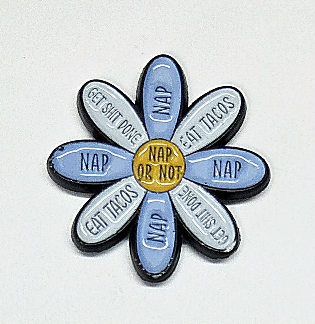 Nap Or Not Daisy Enamel Magnetic Needle Minder / Needle Keeper