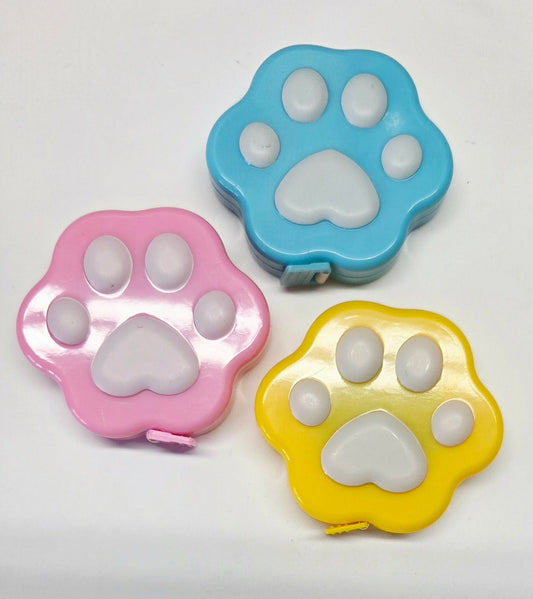 Paw Print Retractable Tape Measure ~ Measuring Ruler ~ Sewing Tailor Quilter Crafting ~ Tape Measure ~ Soft Flat ~ 60"/150cm