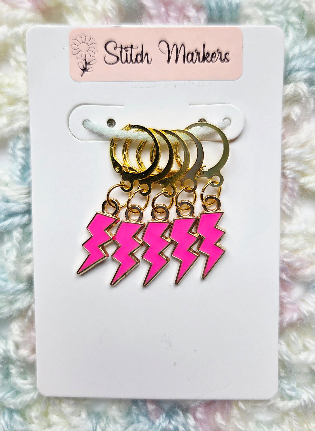 Lightning Bolt Stitch Markers