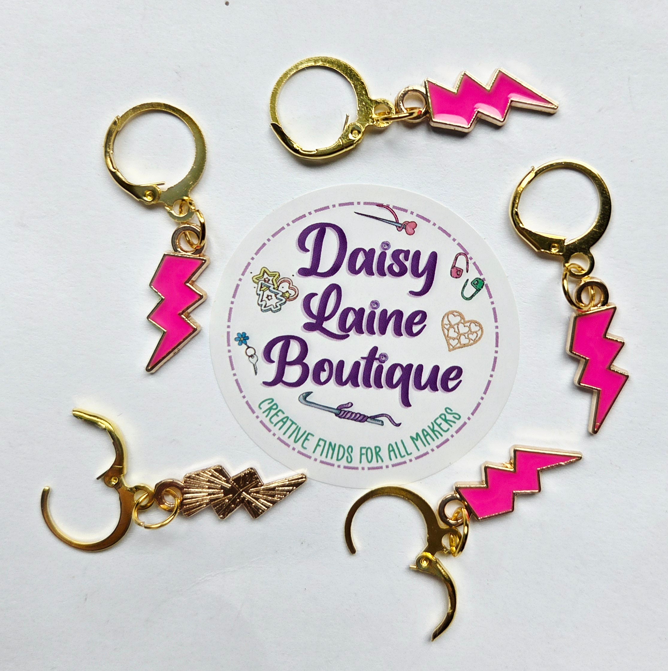 Lightning Bolt Stitch Markers
