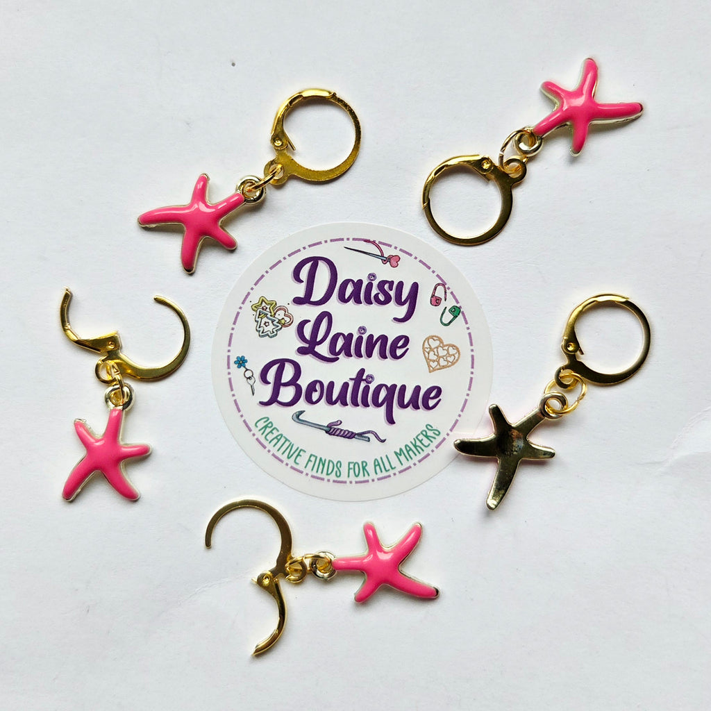 Star Fish Pink Stitch Markers
