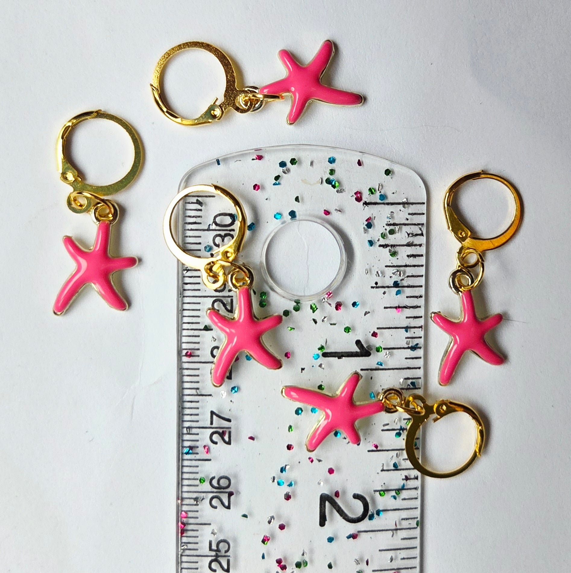 Star Fish Pink Stitch Markers