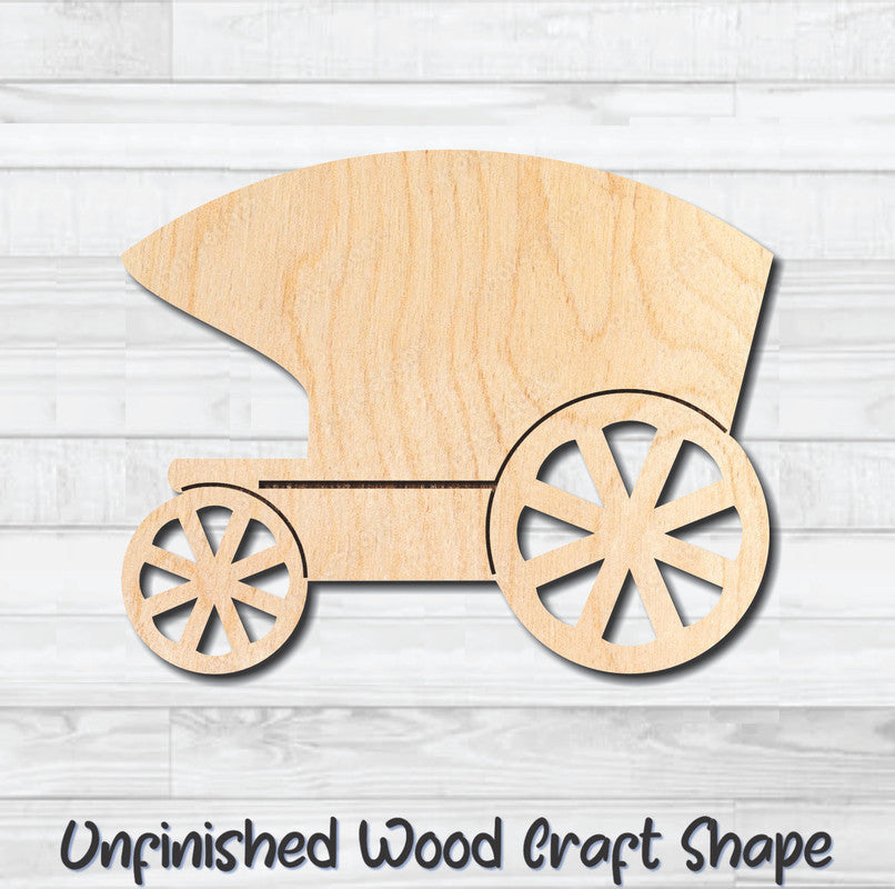Old Wagon Stagecoach 6 Unfinished Wood Shape Blank Laser Engraved Cutout Woodcraft Craft Supply