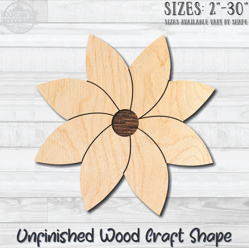 Daisy Flower 15 Unfinished Wood Shape Blank Laser Engraved Cutout Woodcraft Craft Supply