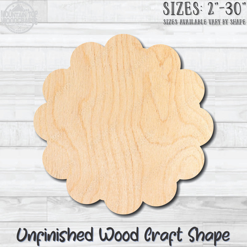 Flower 32 Unfinished Wood Shape Blank Laser Engraved Cutout Woodcraft Craft Supply
