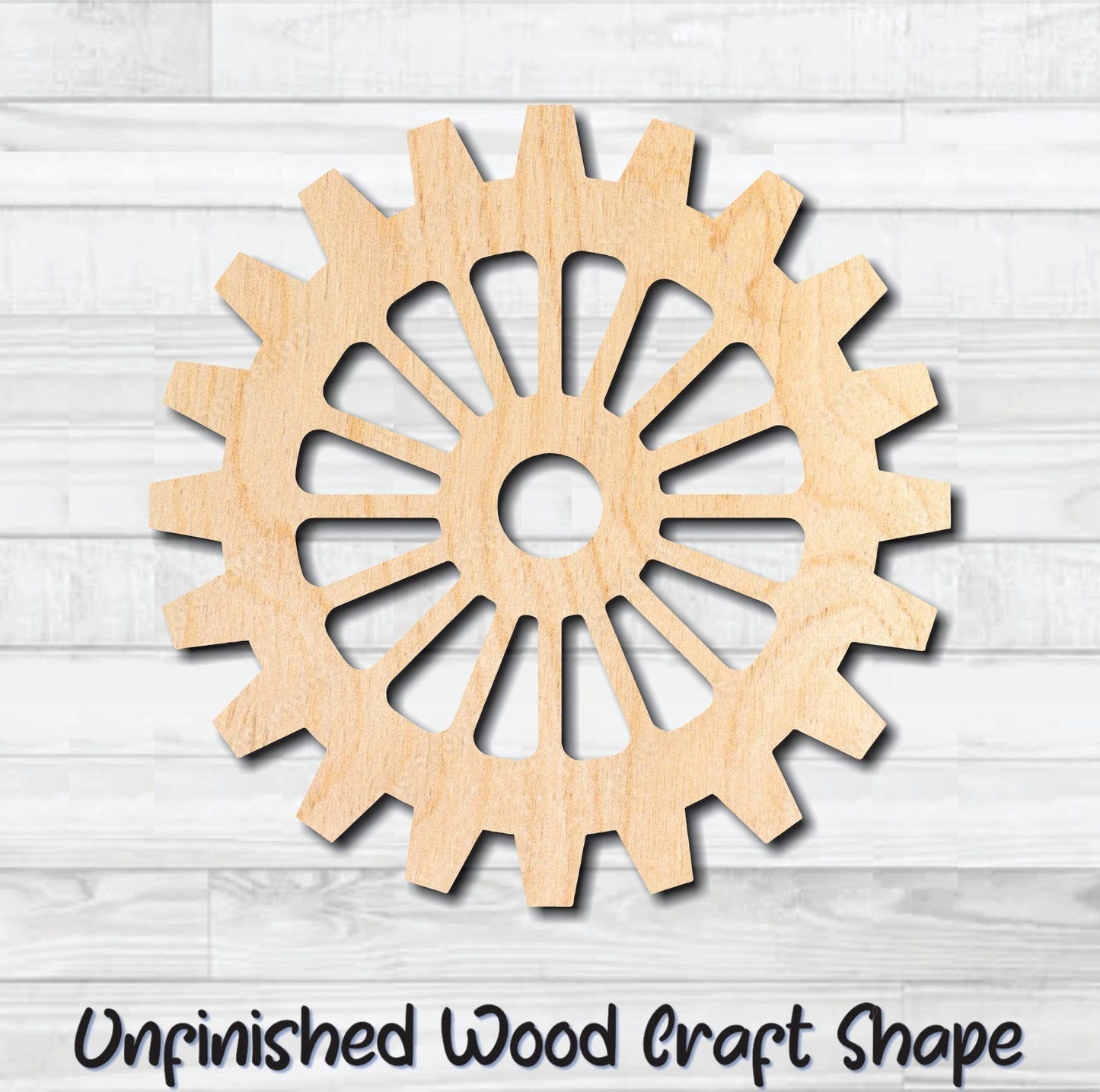 Gear 13 Cog Sprocket Pulley Unfinished Wood Shape Blank Laser Engraved Cut Out Woodcraft Craft Supply