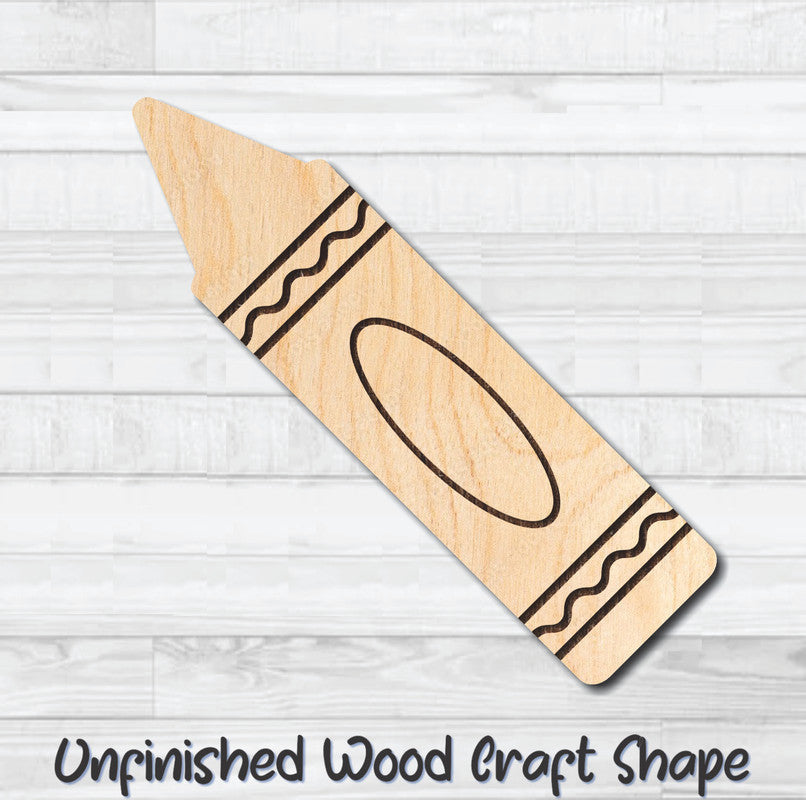 Crayon Detailed Laser Engraved Unfinished Wood Shape Craft Blank Laser Cutout Woodcraft Supply