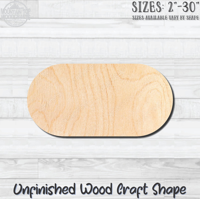 Capsule Unfinished Wood Shape Blank Laser Engraved Cutout Woodcraft Craft Supply