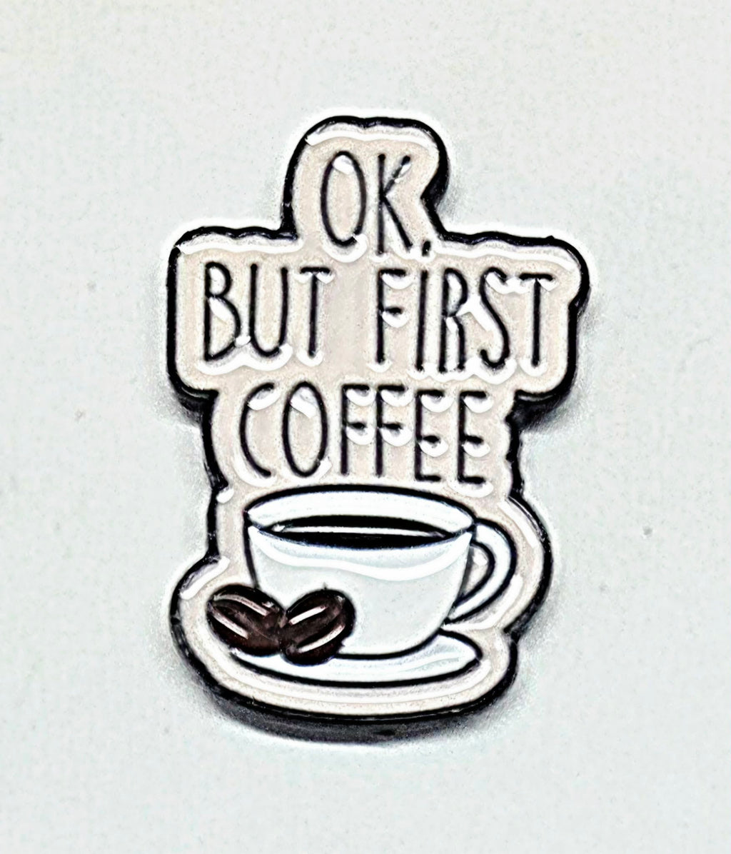OK But First Coffee Enamel Magnetic Needle Minder / Needle Keeper