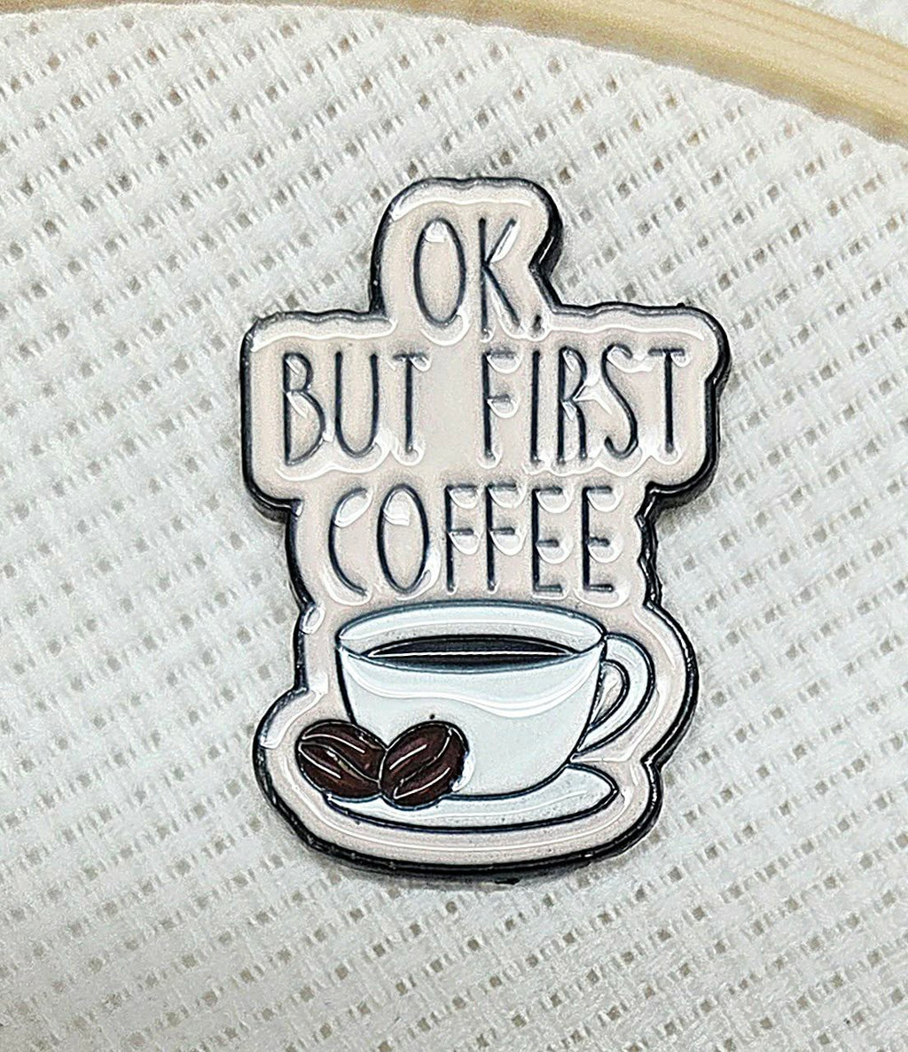 OK But First Coffee Enamel Magnetic Needle Minder / Needle Keeper