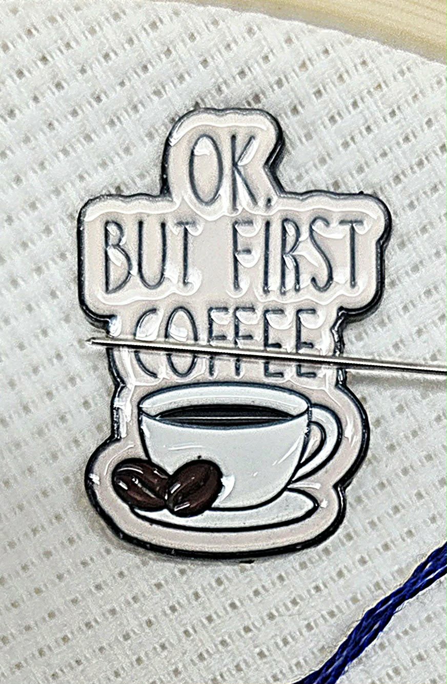 OK But First Coffee Enamel Magnetic Needle Minder / Needle Keeper