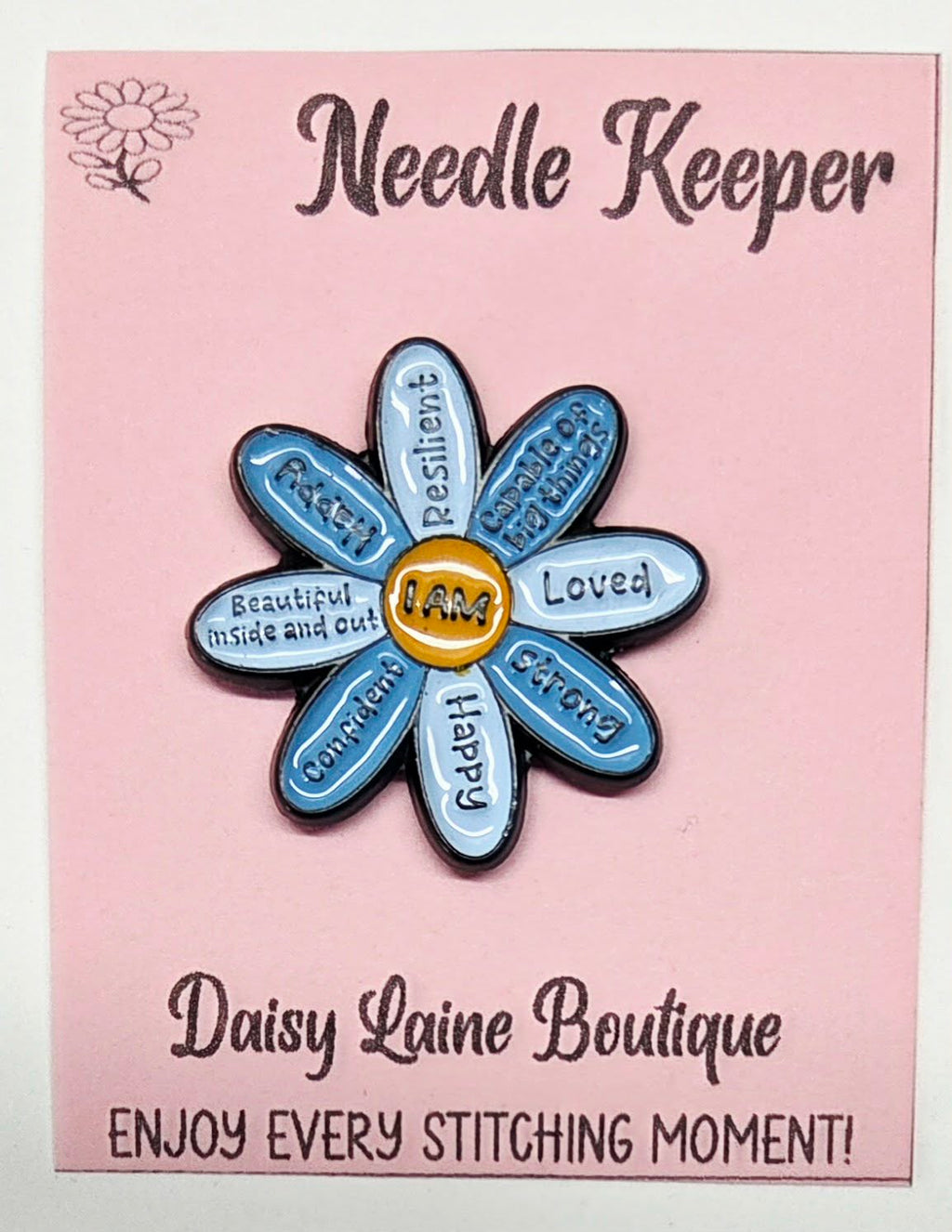 I Am ... Daisy Enamel Magnetic Needle Minder / Needle Keeper