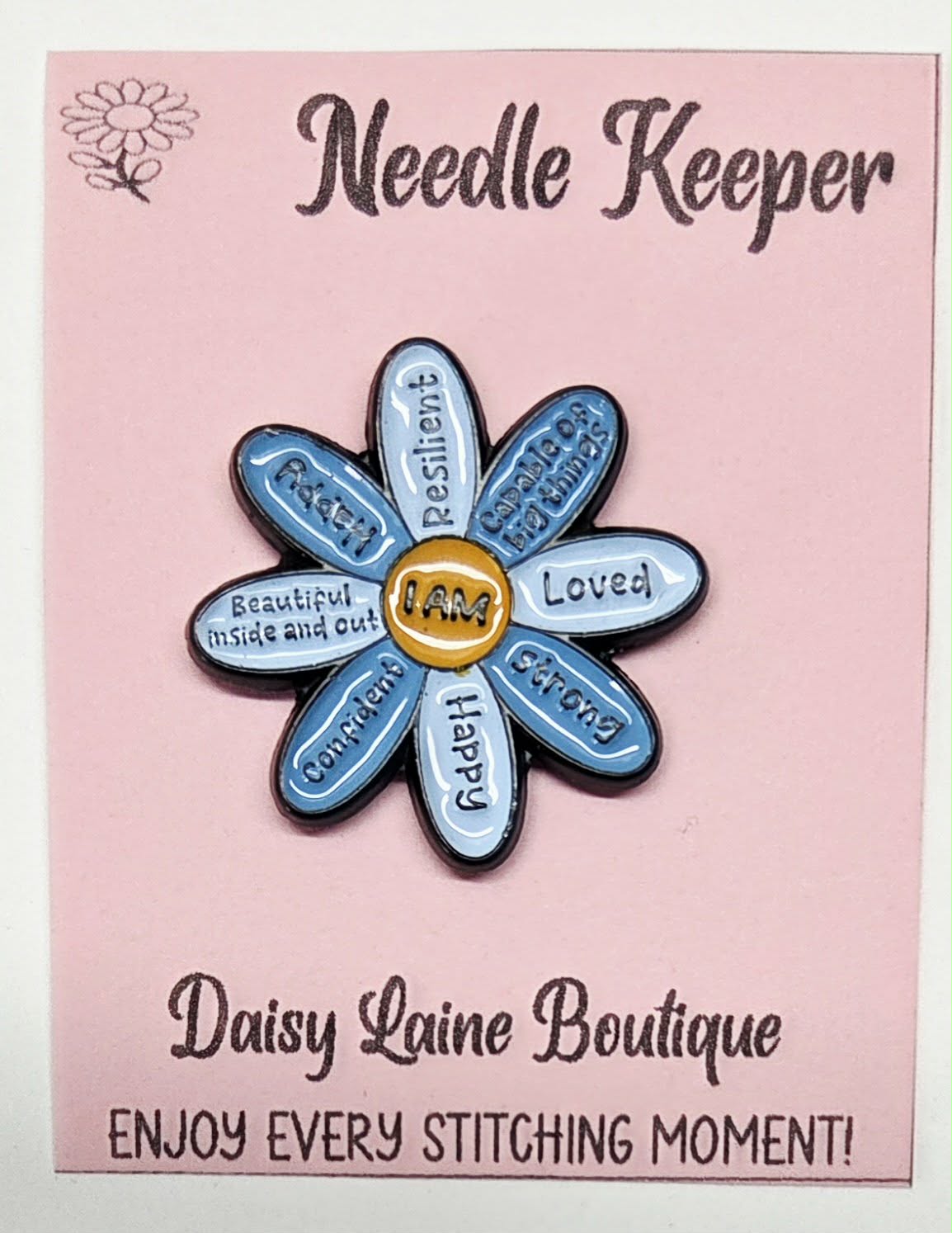 I Am ... Daisy Enamel Magnetic Needle Minder / Needle Keeper