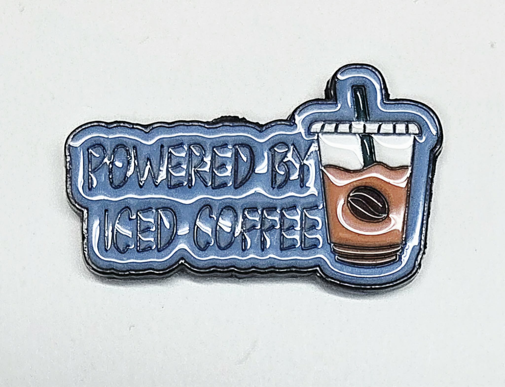 Powered By Iced Coffee Enamel Magnetic Needle Minder / Needle Keeper