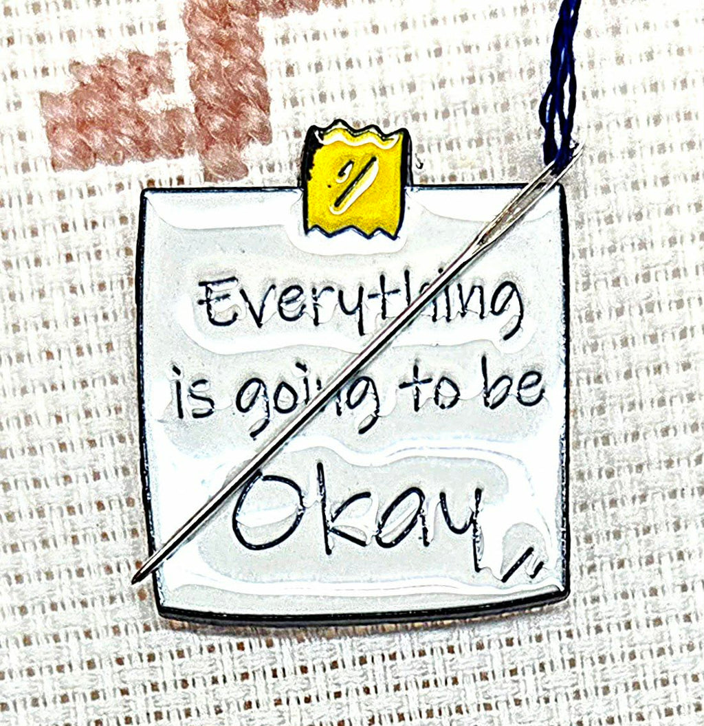 Everything Is Going To Be Okay Enamel Magnetic Needle Minder / Needle Keeper