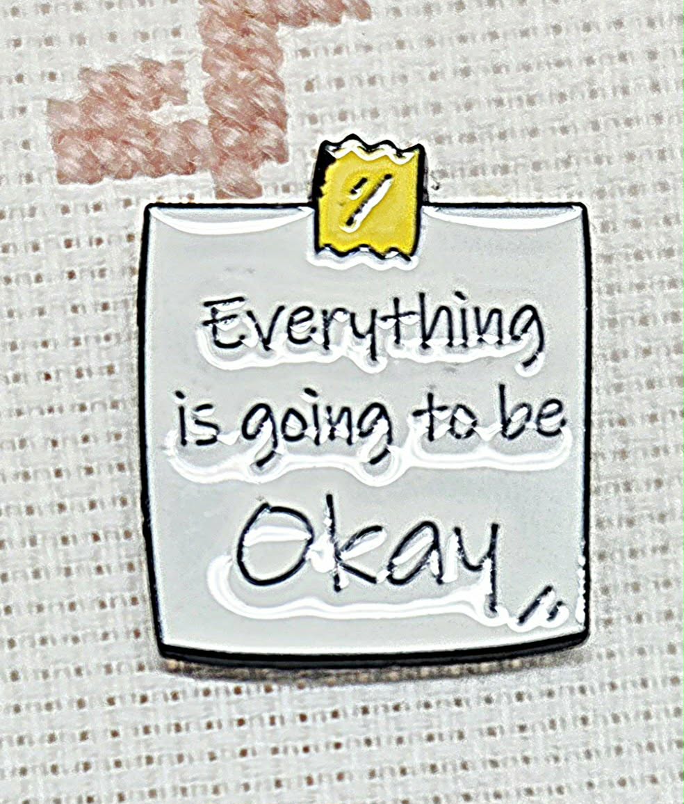 Everything Is Going To Be Okay Enamel Magnetic Needle Minder / Needle Keeper