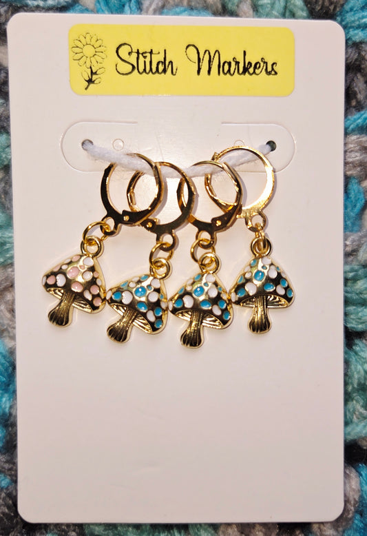 Mushroom Bling  Stitch Markers