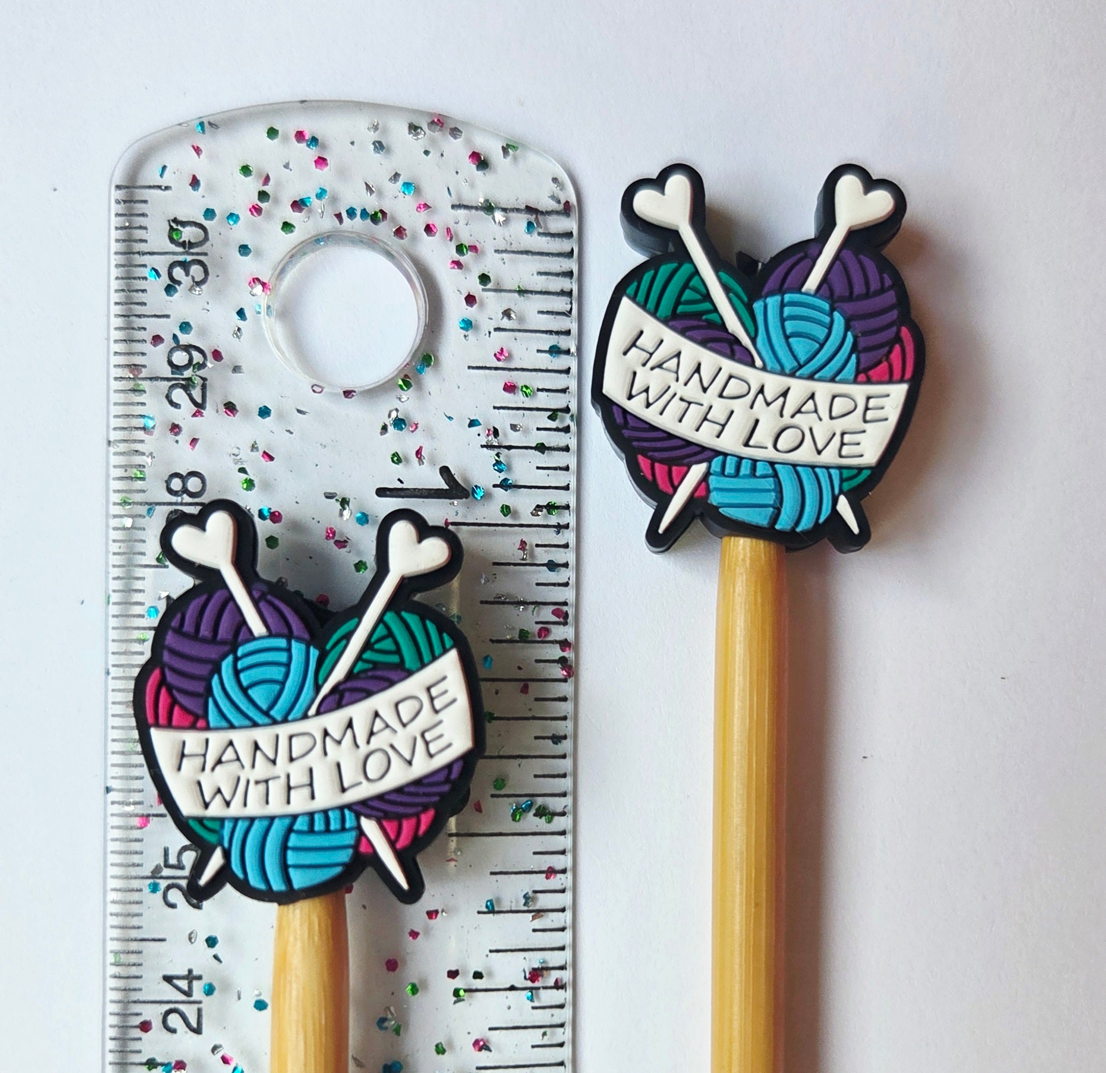 Knit Heart Handmade With Love Knitting Needle Point Protectors