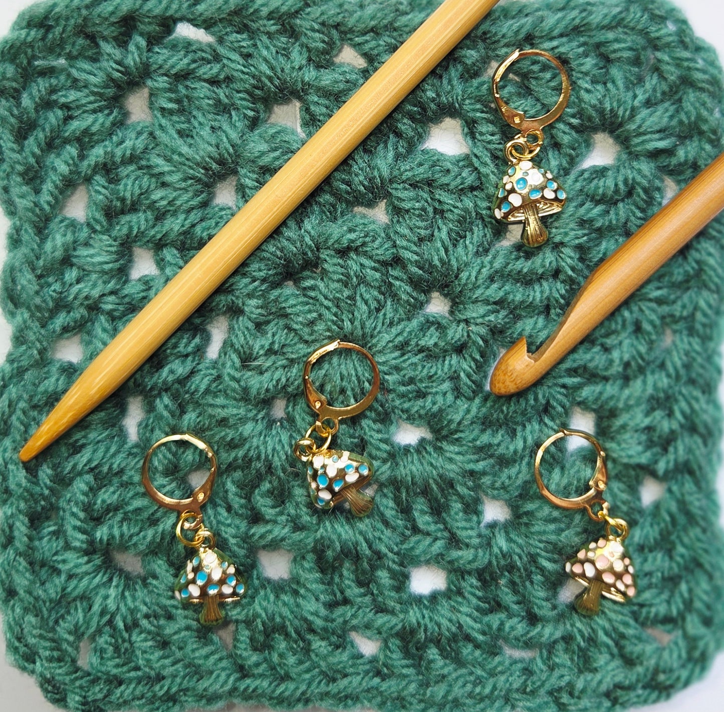 Mushroom Bling  Stitch Markers