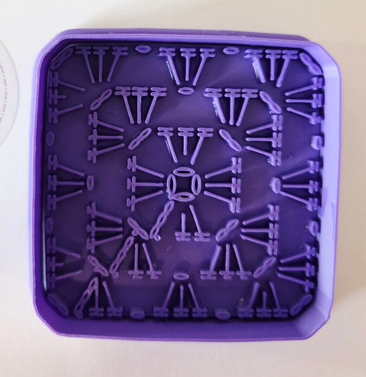 Granny Square Crochet Cookie Cutter & Stamp Set