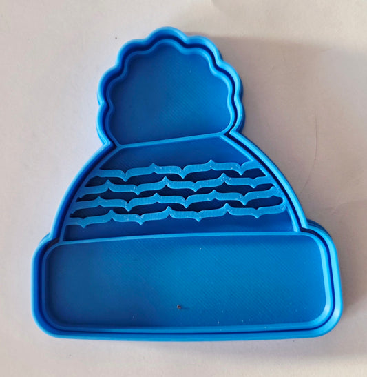 Knitted Stocking Cap Cookie Cutter & Stamp Set