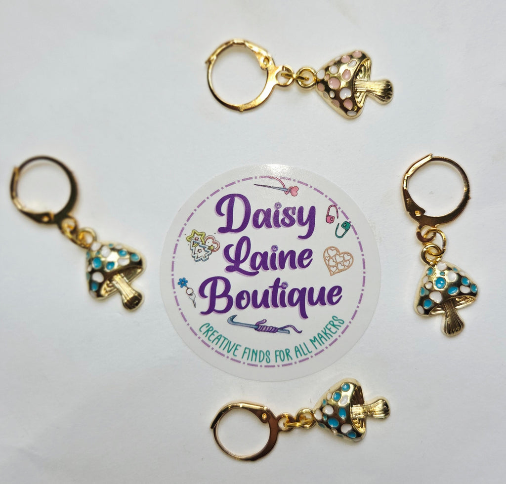 Mushroom Bling  Stitch Markers