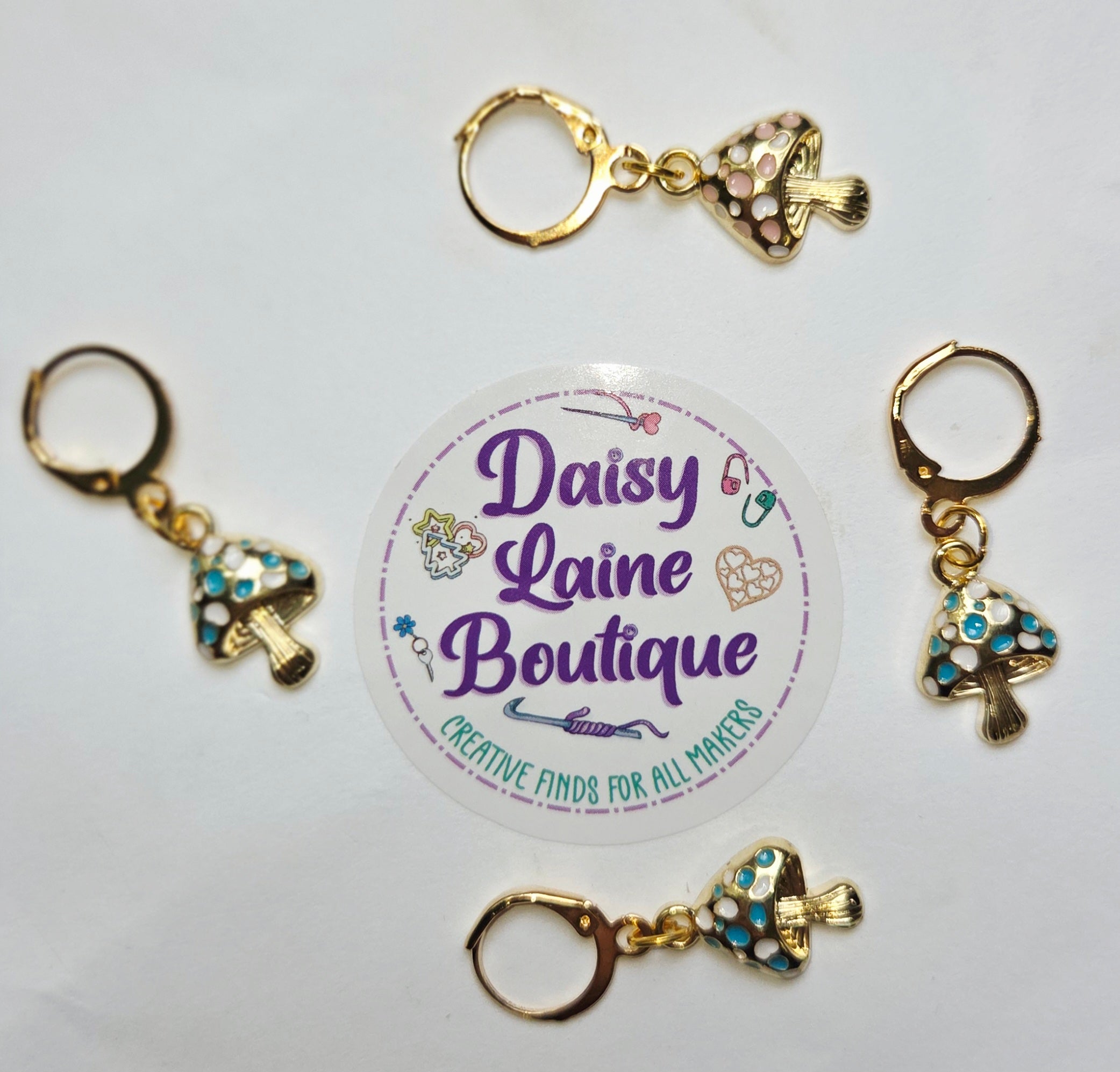 Mushroom Bling  Stitch Markers