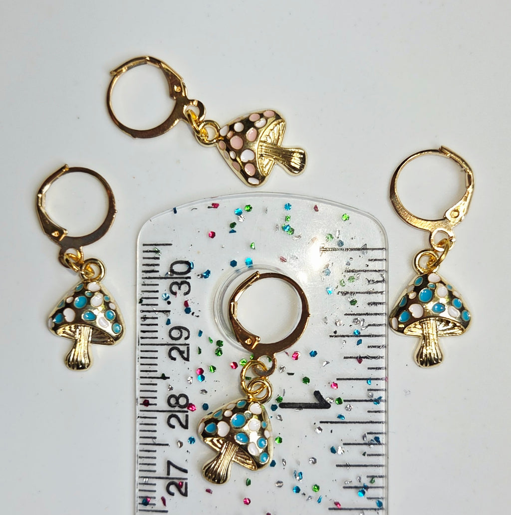 Mushroom Bling  Stitch Markers