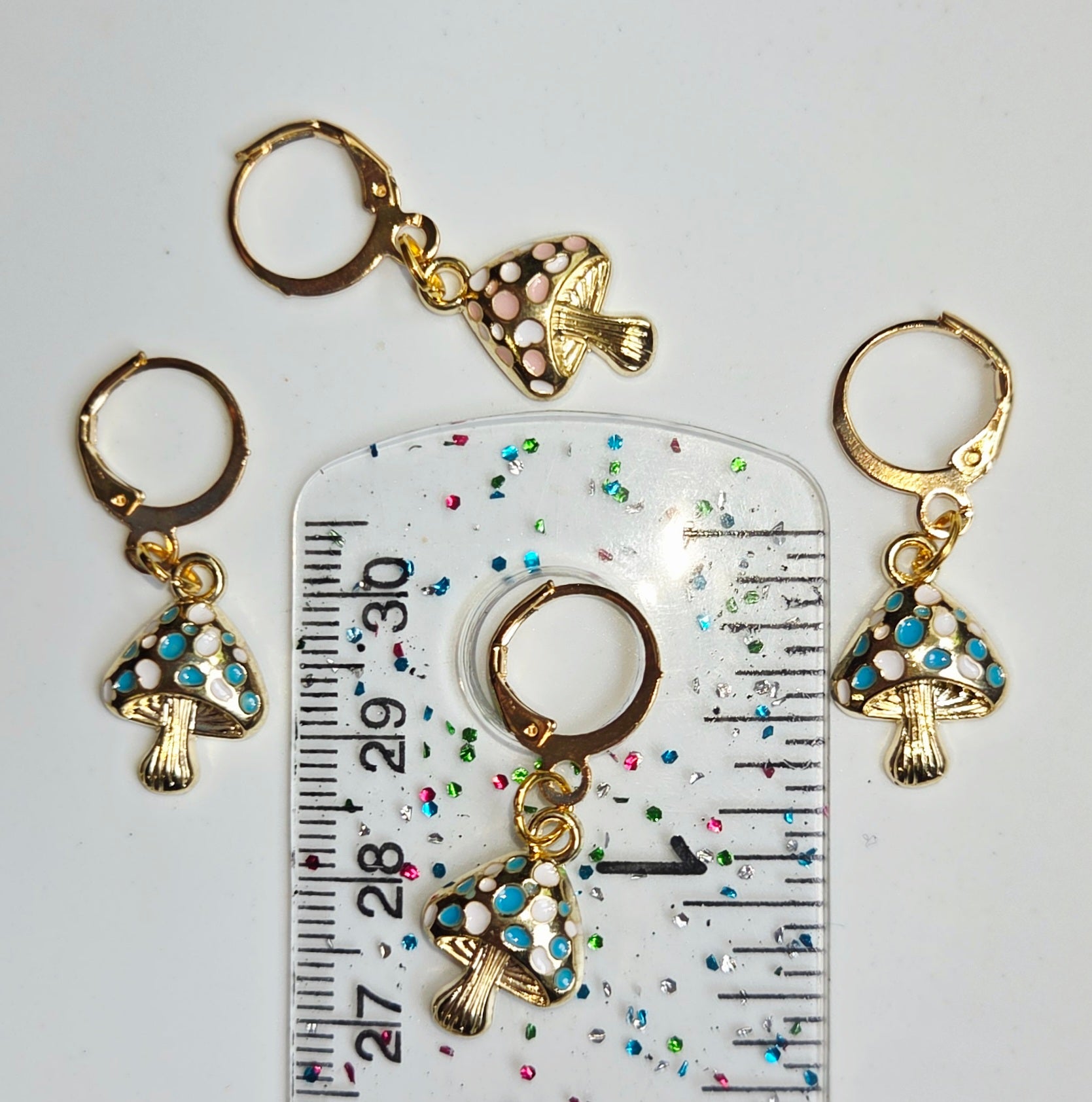 Mushroom Bling  Stitch Markers